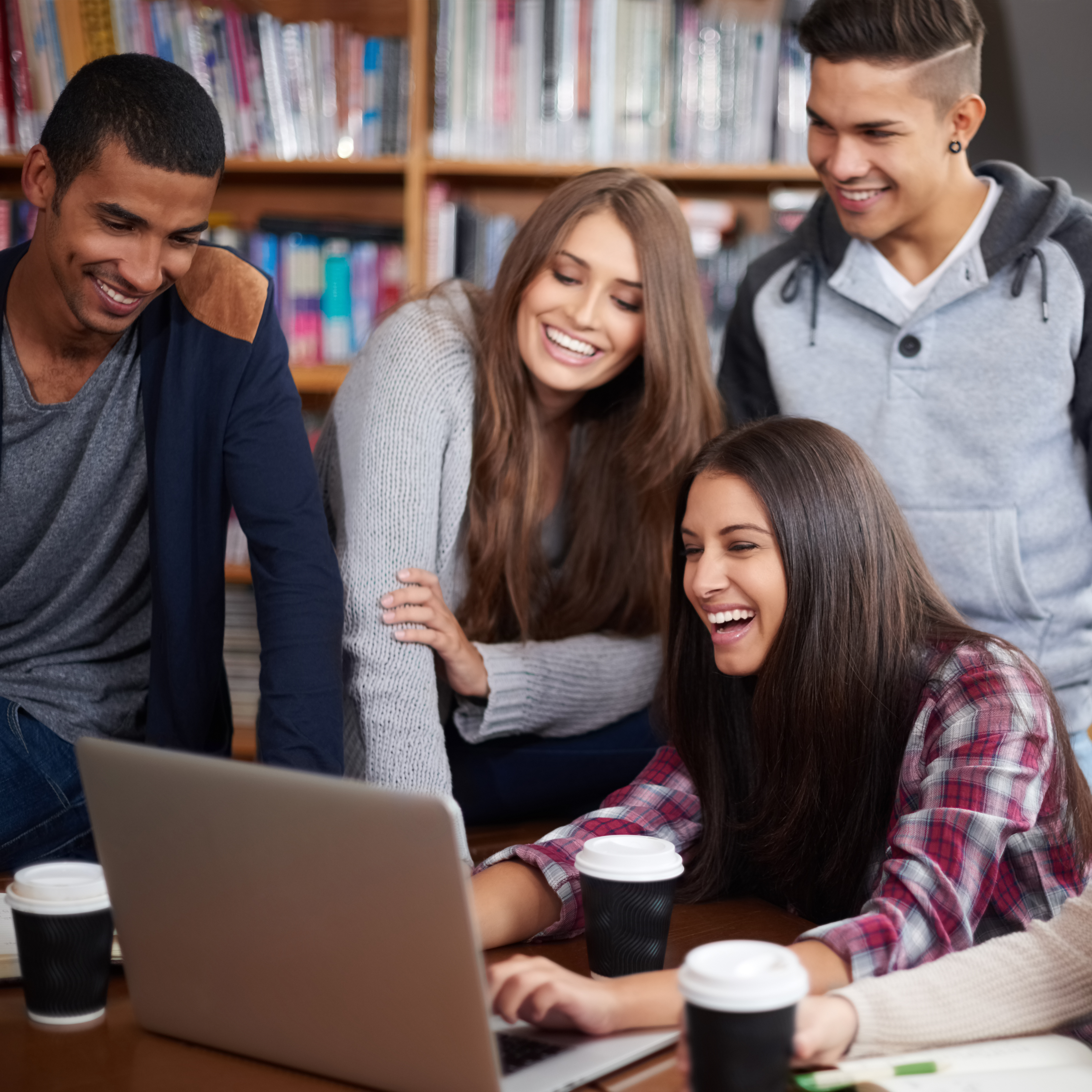 Students learning together in a group